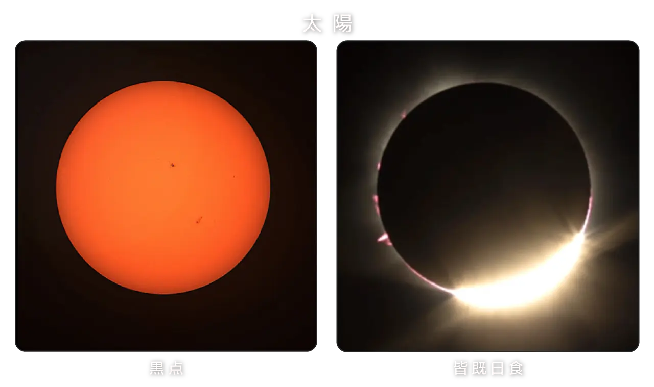 太陽 / 黒点 / 皆既日食